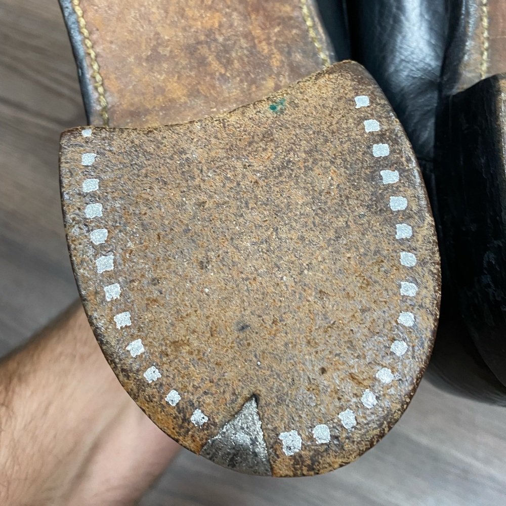 1950’s Nunn Bush Black Wingtip Oxfords 10.5 C - Picture 6 of 10